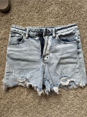 Women’s Light Blue Distressed Denim Jean Shorts